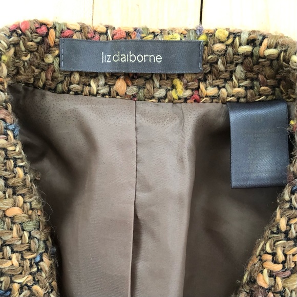 LIZ CLAIBORNE Petite Wol Blend Blazer Jacket Beige Women - Picture 5 of 7